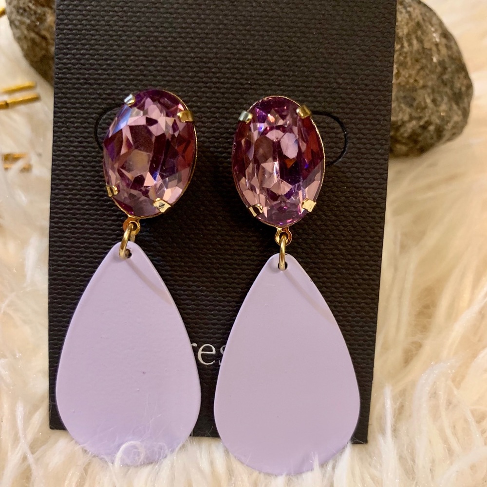 Teardrop Purple Gold Earrings One left !!!